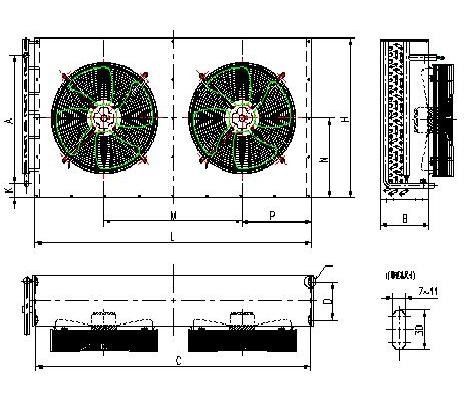 1PH 3PH Copper Tube Cold Room Condenser Refrigeration Compressor