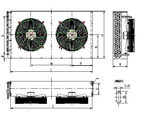 1PH 3PH Copper Tube Cold Room Condenser Refrigeration Compressor